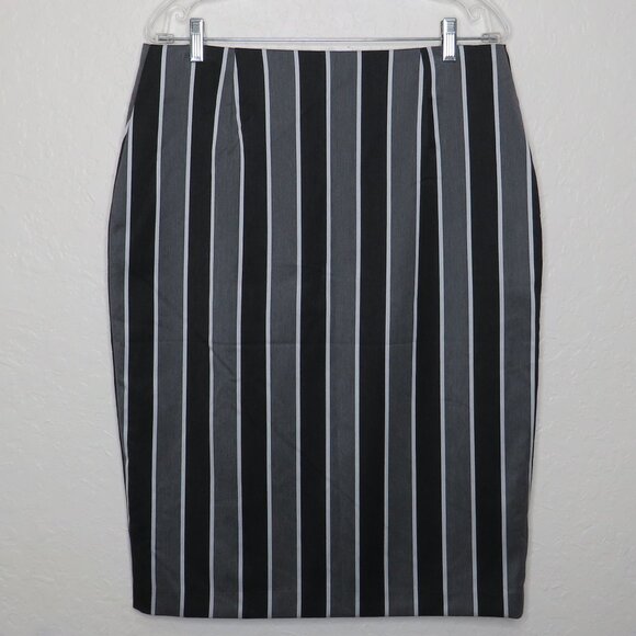 New York & Company* Women's Full Wrap Binding Stripe Pencil Skirt~ Size 12‎ - Picture 2 of 14